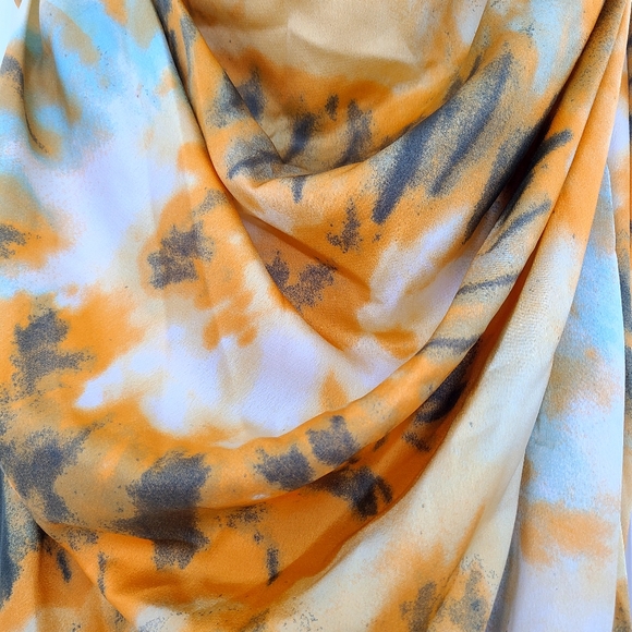 PLT Orange Tie Dye Rushed Side Midi Skirt 6/M - Picture 8 of 9